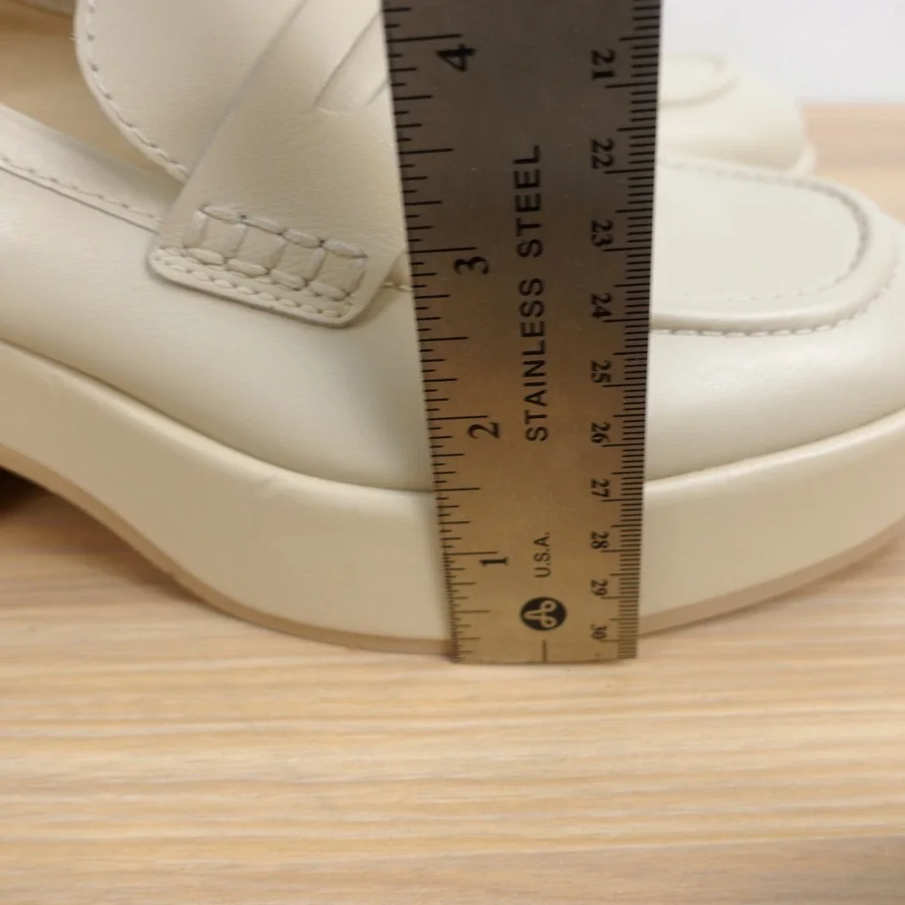 Dolce Vita Womens Platform Penny Loafers 8.5 Cream Y2K Cyber Prep Chunky Retro